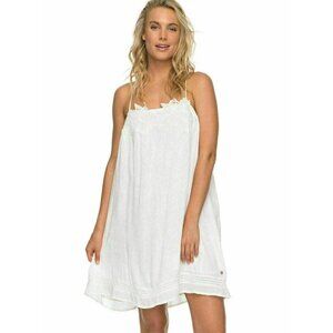 Roxy White Embroidered Where Do We Belong Dress XS